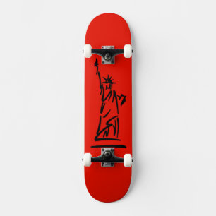 NY Lady Liberty Röd Skateboard Bräda 20 Cm