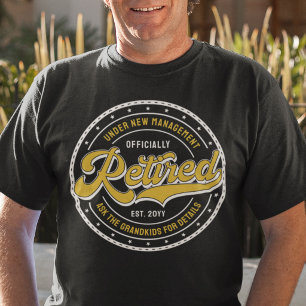 Ny Ledning Frågar Barnbarn Rolig Pensionerad T Shirt