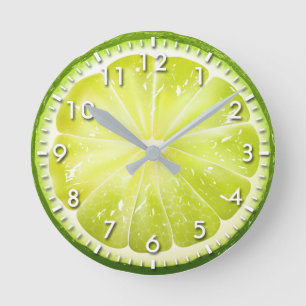 Ny limefruktskiva S01 Rund Klocka