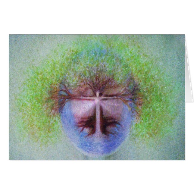 Ny livets träd, med dikt hälsningskort (Framsidan Horizontal)