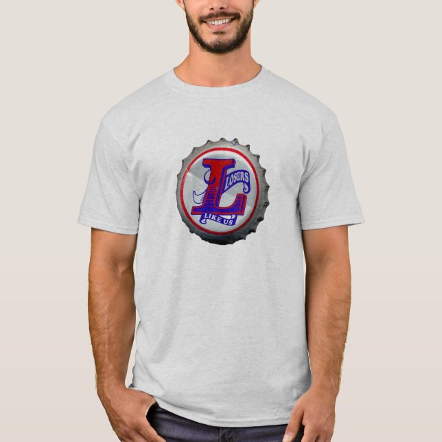 Ny LOGOTYP för FÖRLORARE BOTTLECAP Tee Shirt (Framsida)