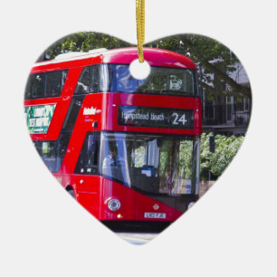 Ny London röd buss Julgransprydnad Keramik