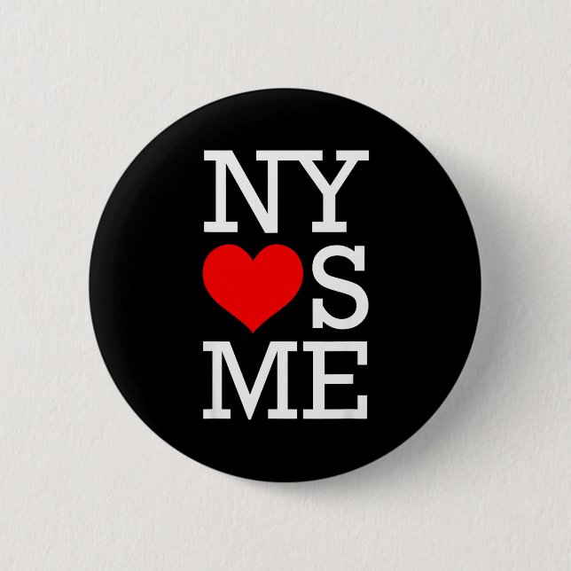 Ny Loves Me Funny I Heart New York  Knapp (Framsida)