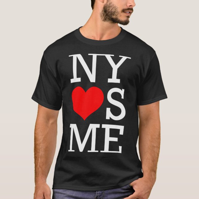 Ny Loves Me Funny I Heart New York  T Shirt (Framsida)