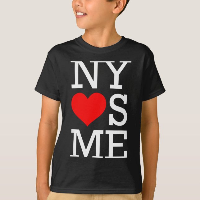 Ny Loves Me Funny I Heart New York  T Shirt (Framsida)