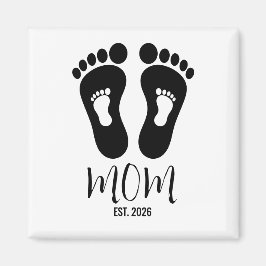 Ny Mamma Babyavtryck Etablerade  Magnet