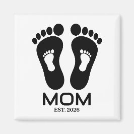 Ny Mamma Babyavtryck Etablerat Datum  Magnet