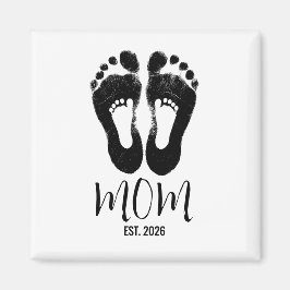 Ny Mamma Babyavtryck Skript Est. Datum  Magnet