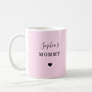 Ny Mamma - Barnets Namn med Enkelt Hjärta Kaffemugg