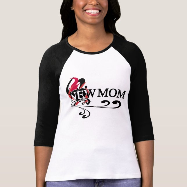 Ny mamma för gotisk hjärta t shirt (Framsida)