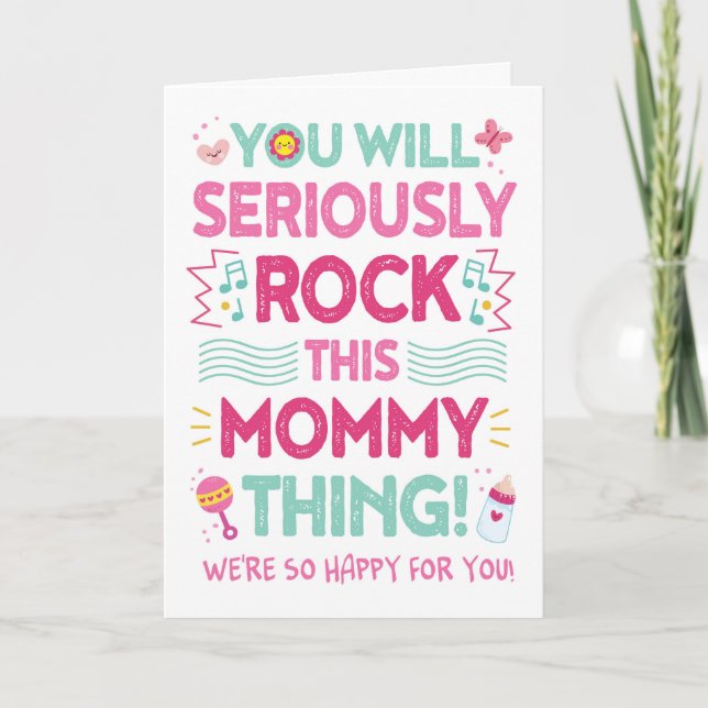 Ny mamma Gratulerar, du kommer Sten i Mamma i Sak! Kort (Framsida)