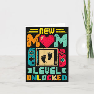 Ny Mamma Nivå Upplåst Gamer Alla Hjärtans Dag Kort
