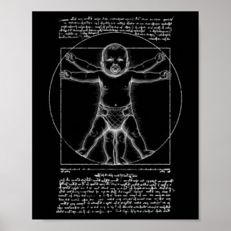 Ny Mamma Pappa Bebis Vintage Vitruvian Man Da Vinc Poster