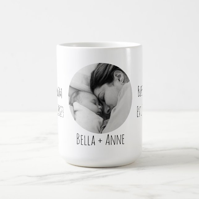 Ny mamma|Personlig Namn| Ett foto Kaffemugg (Center)
