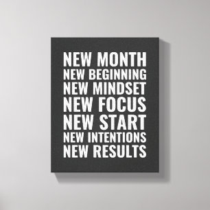 Ny månads nystart Motivational Wall Art Canvastryck