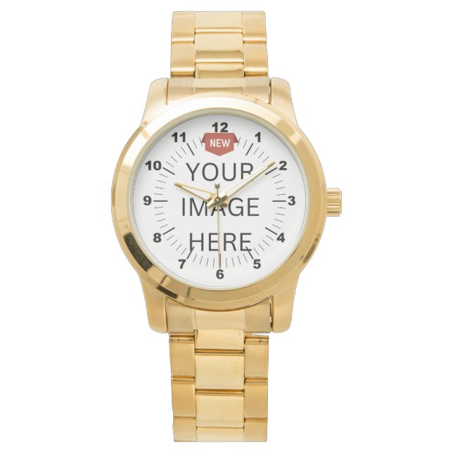 NY! Manar Oversized Guld Bracelet Watch Armbandsur (Framsida)