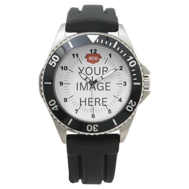 NY! Manar Stainless Steel Black Strap Watch Armbandsur (Framsida)