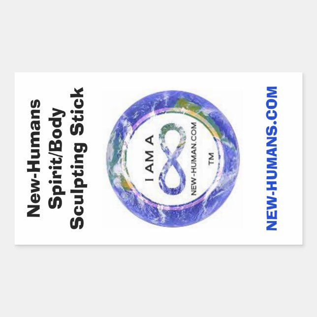 Ny människans spirit/Kroppsskulptstiftsetikett Rektangulärt Klistermärke (Framsida)