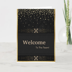 Ny medarbetares välkomstlista Guld Glitter Kort