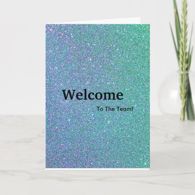 Ny medarbetares välkomstlista Guld Glitter Kort (Framsida)