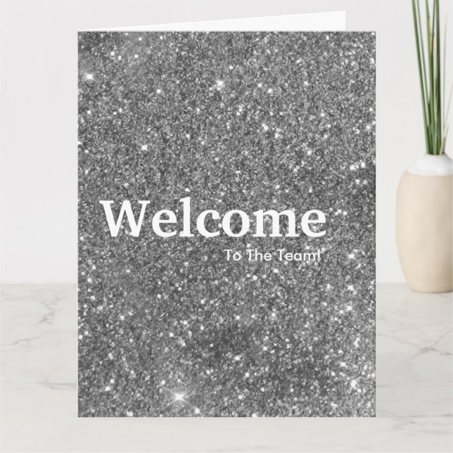 Ny medarbetares välkomstlista Guld Glitter Kort (Framsida)