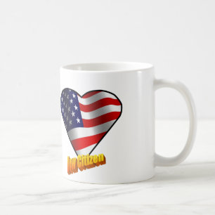 Ny medborgarestjärnor och randhjärta kaffemugg