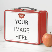 NY! Metall Lunchbox - Red - Anpassningsbar