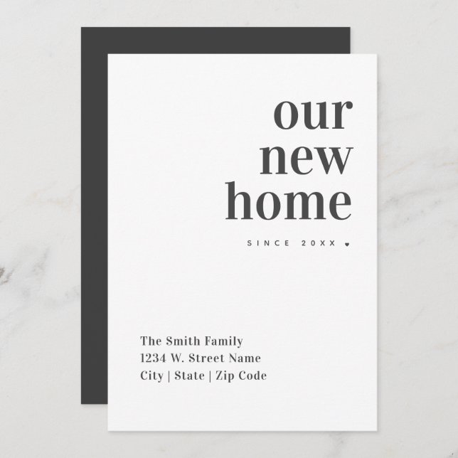 Ny modernt minimal förändring av Adress i hemmet Meddelande (Fram/baksida)