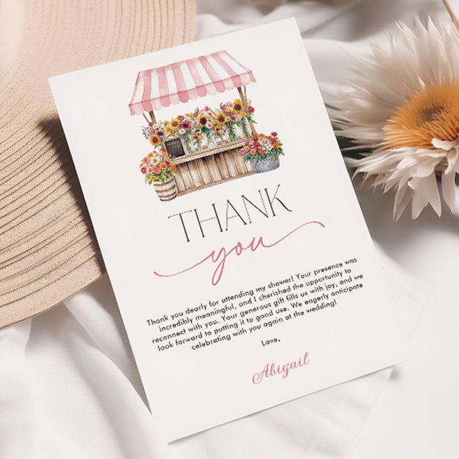 Ny Möhippa på marknaden Tack Kort (Fresh off the Market Bridal Shower Thank You Card)