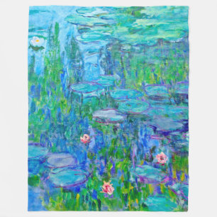 Ny Monet för blåttnäckrosdamm konst Fleecefilt
