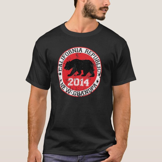 ny morfar 2014 för Kalifornien republik Tee Shirt (Framsida)