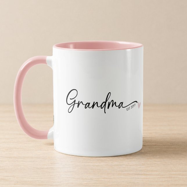 Ny Mormor Etablerad År Skrift Rosa Mugg (Skapare uppladdad)