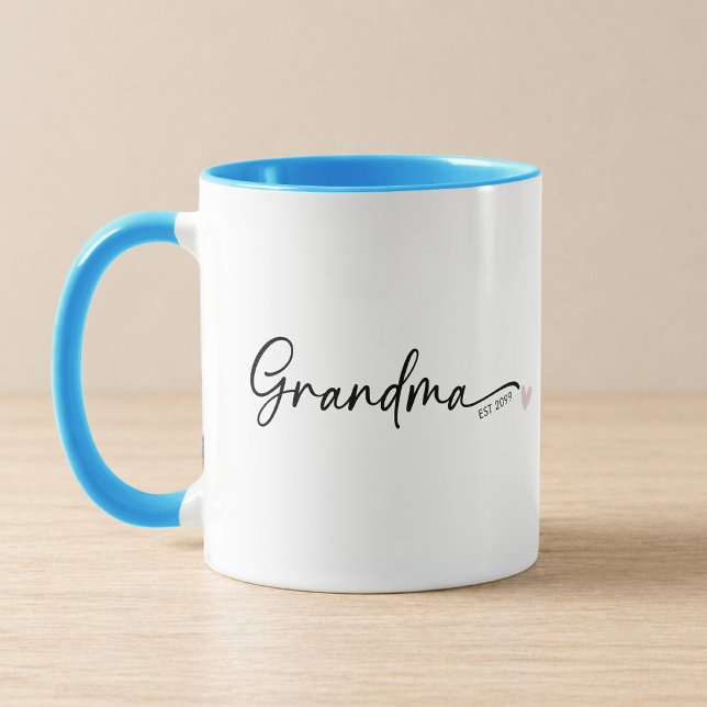 Ny Mormor Etablerad År Skript Blå Mugg (Skapare uppladdad)