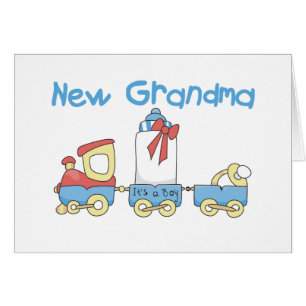 Ny mormor från Boy-Tåg Tshirts och gåvor Hälsningskort