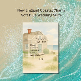 Ny motorisk kustcharm Soft Blue Bröllop OSA Kort