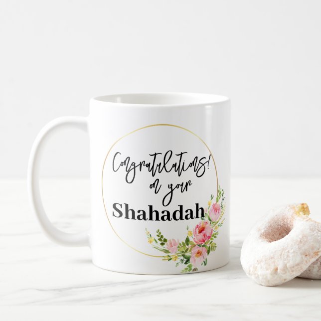 Ny muslimsk återvändande shahadah-gåva kaffemugg (Med munk)