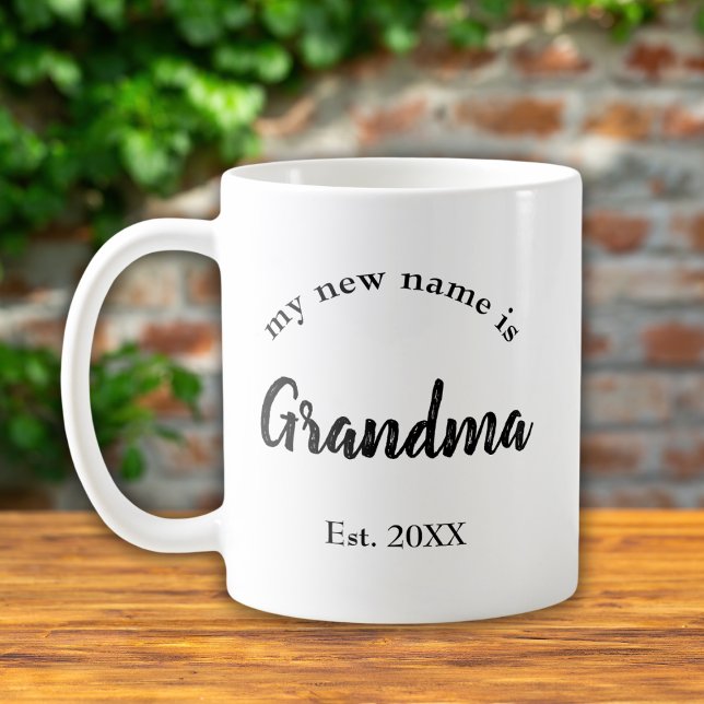 Ny Namn Mormor Script Typografi Kaffemugg (Skapare uppladdad)