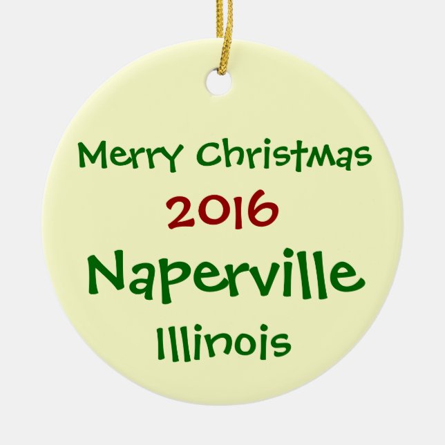 NY NAPERVILLE ILLINOIS JULPRYDNAD 2016 JULGRANSPRYDNAD KERAMIK (Framsidan)