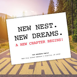 Ny Nest Adress-enkel, minimalistisk Flytta Meddelande Vykort