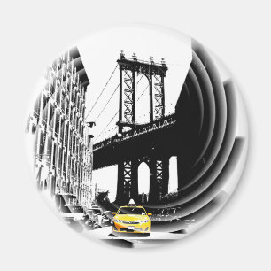 Ny New York City Gult Taxi Nyc Pop Art Image Magnet