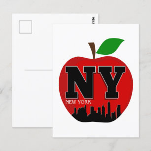 NY NEW YORK DEN STORE ÄPPLET VYKORT
