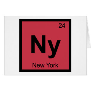 Ny - New York Kemisk Periodiskt System Symbol Stad Hälsningskort