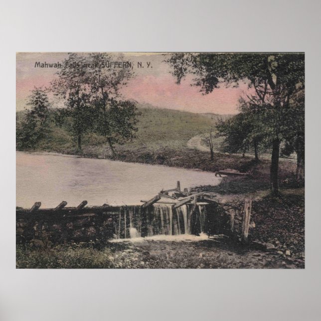 NY, New York, Mahwah Falls, Vintage Poster (Framsidan)