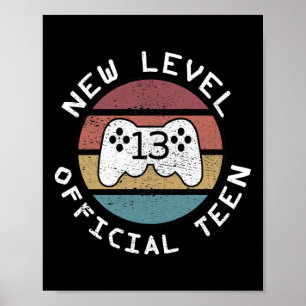 Ny nivå 13-Officiell Tonåring - Geeky Birthday Poster