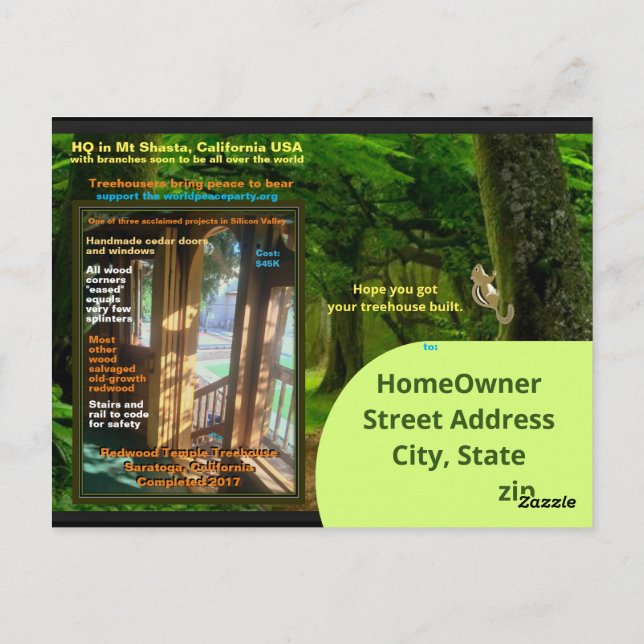 Ny Ny Grön Trädgårdspostkort Vykort (Baksida)