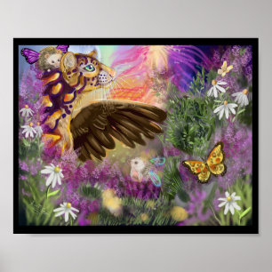 Ny nybörjare Clouded Leopard Fantasy Art Poster