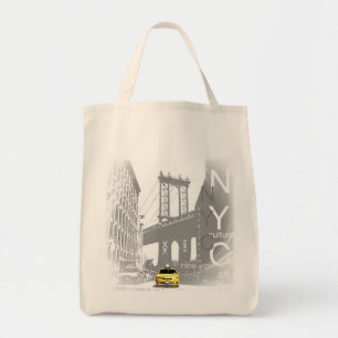 Ny Nyc New York City Gult Taxi Brooklyn Bridge Tygkasse