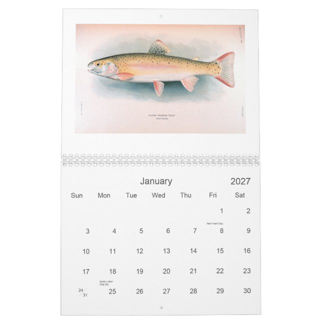 Ny och Saltwaterfiskkalender Kalender (Jan 2027)