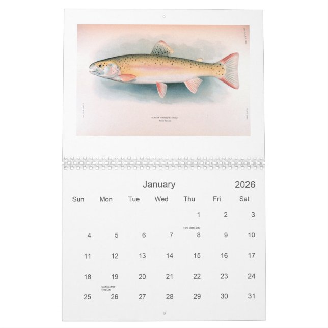 Ny och Saltwaterfiskkalender Kalender (Jan 2026)