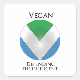 NY OFFICIELL VEGAN FLAGGA: SHIELD DEFENDER FYRKANTIGT KLISTERMÄRKE